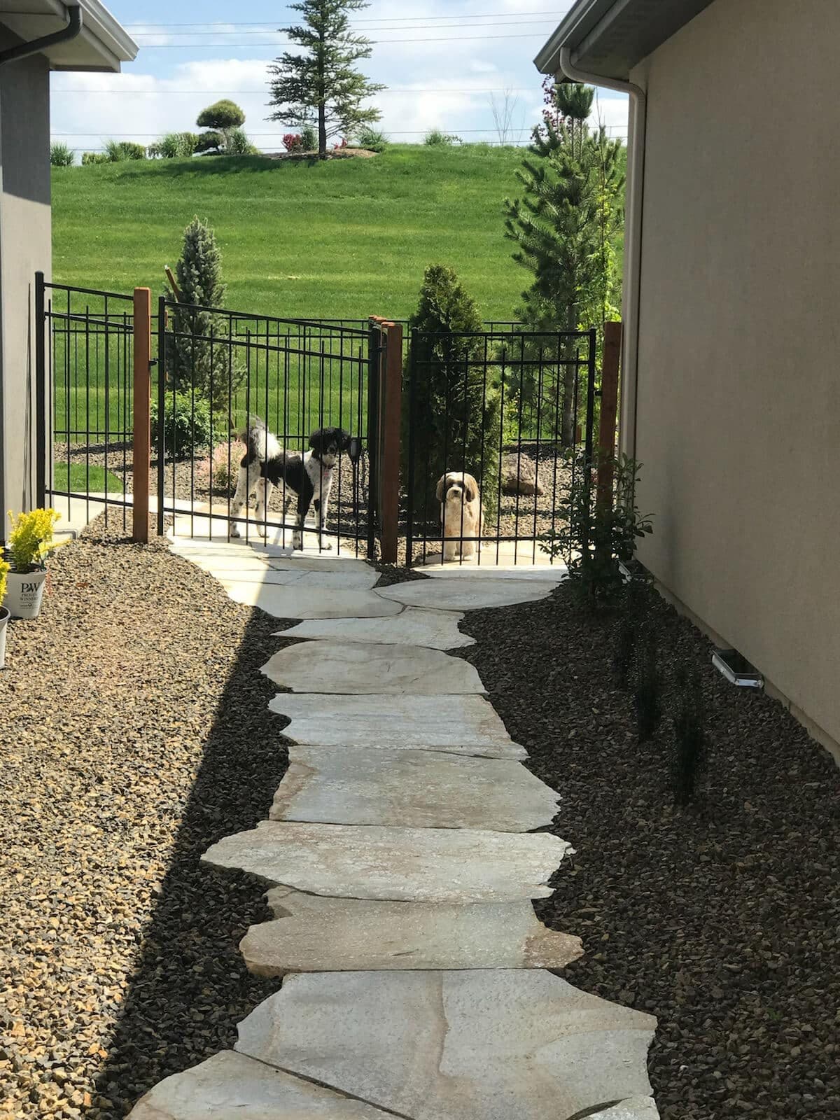 Close detail of precision-laid paver work